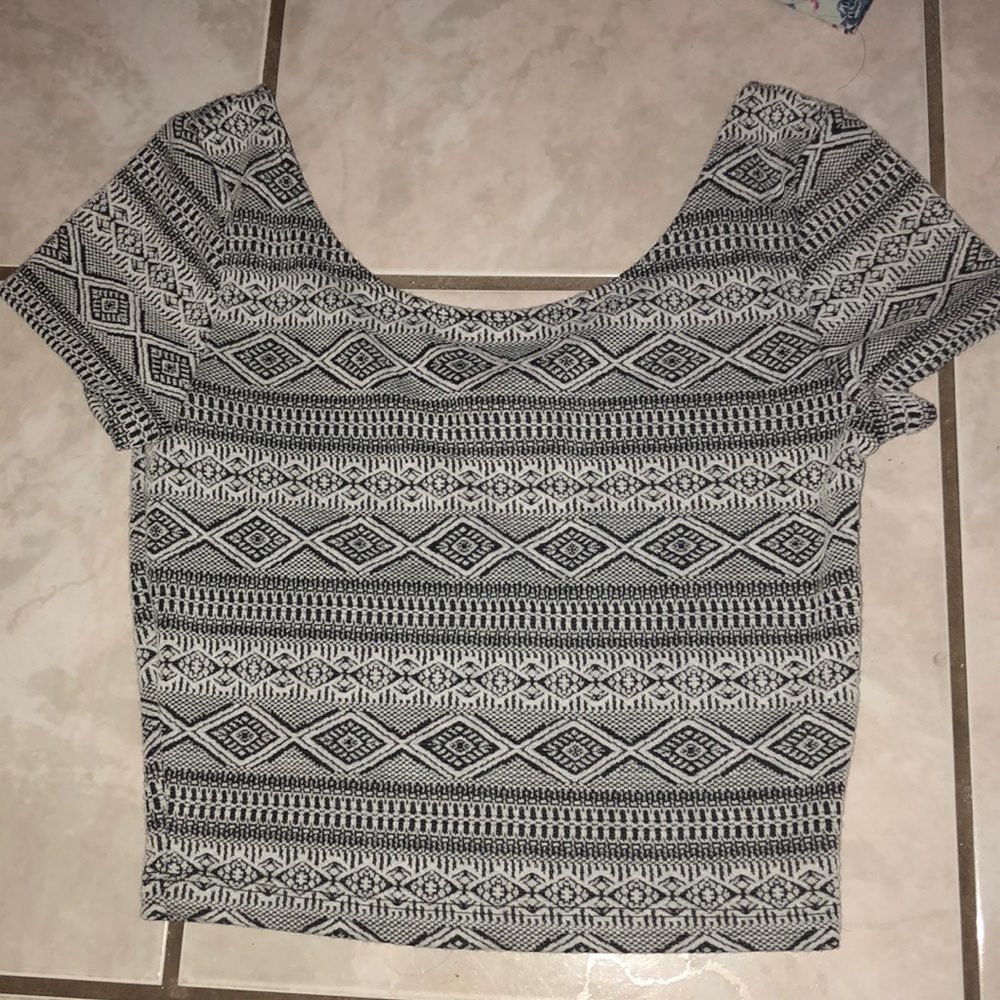 White and black cropped top